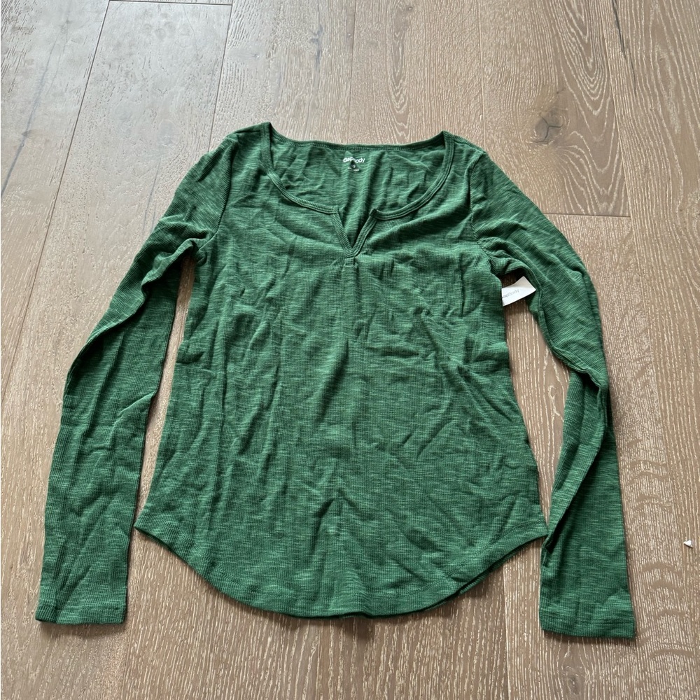Gap body canyon rib long-sleeve top